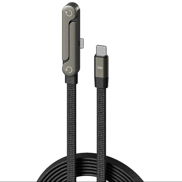 240W Fast Charging Cable with Built-In Phone Stand