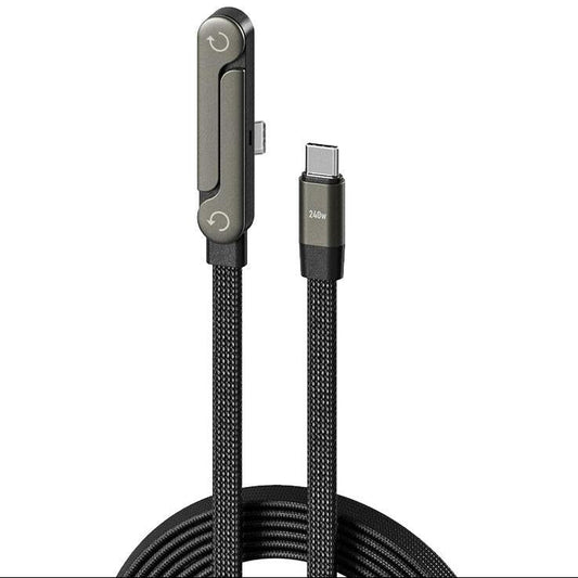240W Fast Charging Cable with Built-In Phone Stand